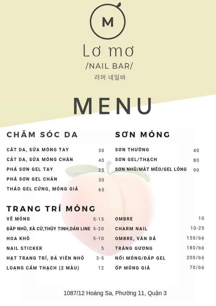 Bảng Giá Nail Hà Nội - Mỹ Phẩm Kanebo