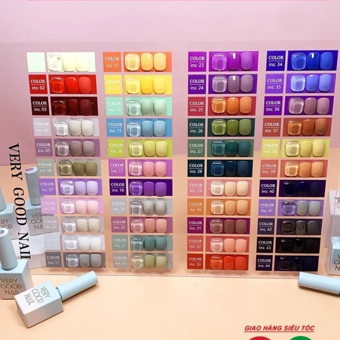 Sét Sơn Gel Very Good Nail 44 mầu - Tặng Kèm bảng màu, base top | Shopee  Việt Nam