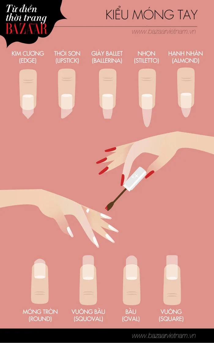 Cách chọn dáng móng tay để ngón tay trông thon dài | Harper's Bazaar
