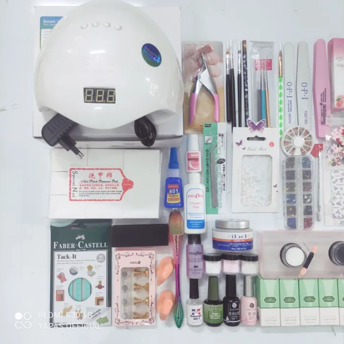 Combo làm nail đầy đủ cơ bản bộ dụng cụ nail 55 món chính hãng, Set làm  móng học nail cá nhân tại nhà chuyên nghiệp