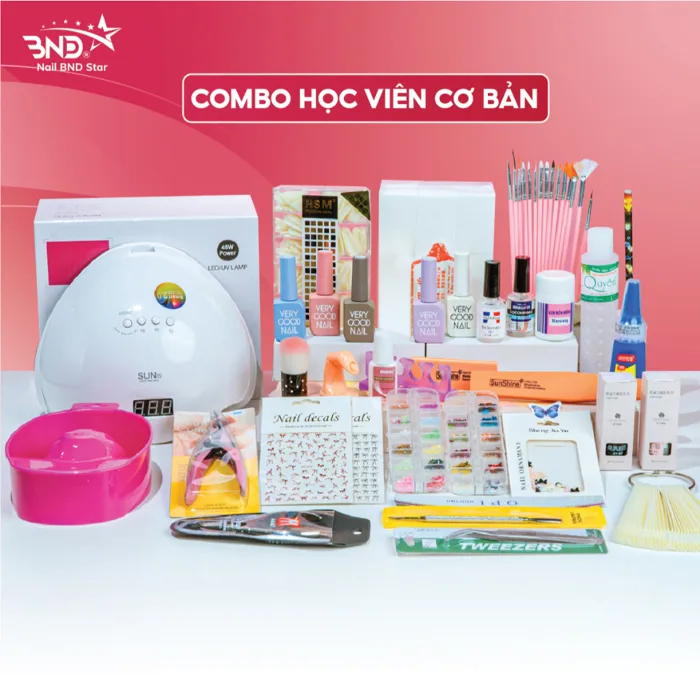 Combo nail học viên cơ bản - Bộ dụng cụ làm nail cơ bản dành cho học viên  (35 món) NAILBND