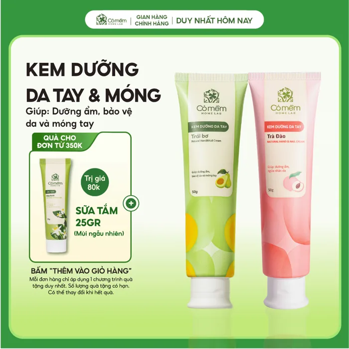 Kem Dưỡng Da Tay Và Móng Dưỡng Ẩm Mềm Mịn Hand Cream Cỏ Mềm 50g Kem Dưỡng Da Tay Và Móng Dưỡng Ẩm Mềm Mịn Hand Cream Cỏ Mềm 50g