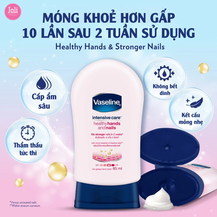 Kem Dưỡng Da Và Móng Tay Vaseline Intensive Care Healthy Hands and Nails 85mlKem Dưỡng Da Và Móng Tay Vaseline Intensive Care Healthy 85ml – JOLI COSMETIC Kem Dưỡng Da Và Móng Tay Vaseline Intensive Care Healthy Hands and Nails 85mlKem Dưỡng Da Và Móng Tay Vaseline Intensive Care Healthy 85ml – JOLI COSMETIC