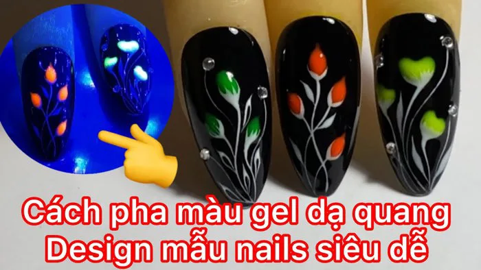 Cách pha màu sơn gel dạ quang design mẫu nails chuẩn từng bước