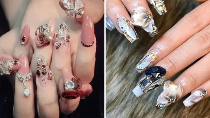 Tham khảo 100 kiểu nail đính đá sành điệu, cuốn hút