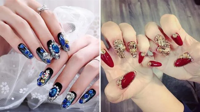 Tham khảo 100 kiểu nail đính đá sành điệu, cuốn hút