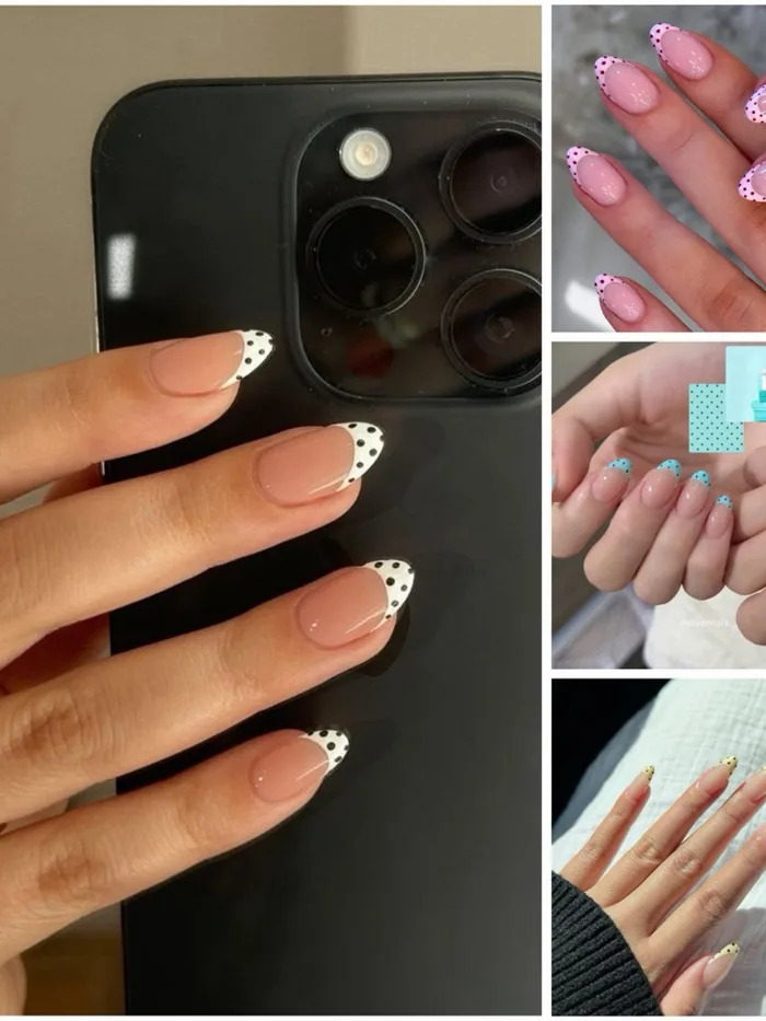 Nhiều mẫu )NAIL BOX FRENCH ĐẦU MÓNG CHẤM BI B36 | Shopee Việt Nam