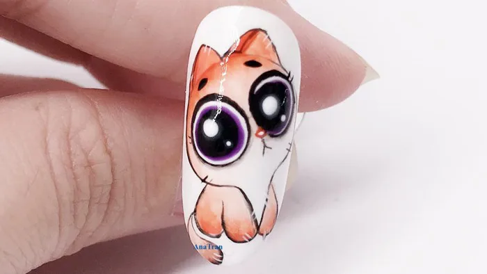 Vẽ Nail Hoạt Hình Bằng Gel Dễ Thương | AnaTran Nail