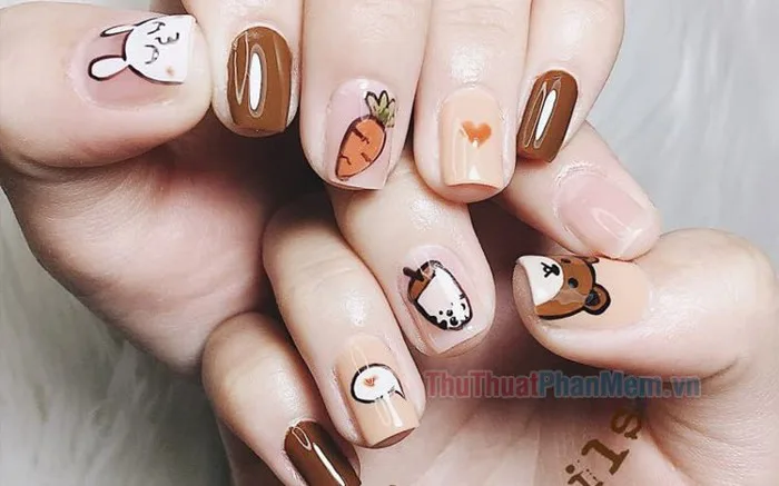 Những mẫu Nail hoạt hình dễ thương