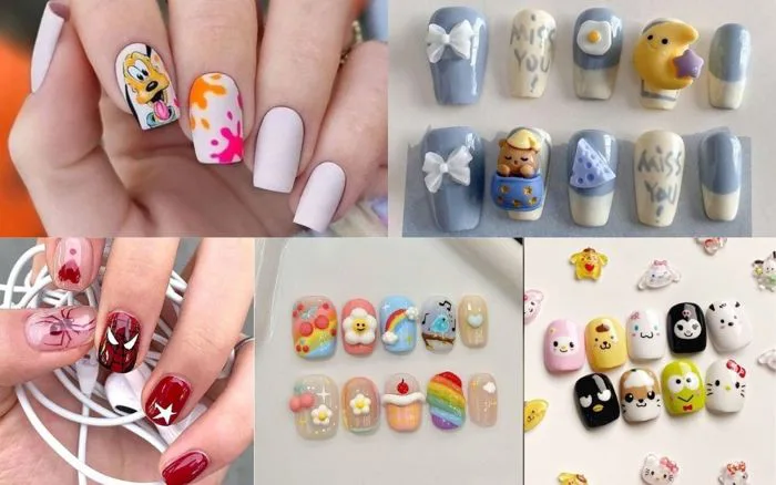 Top 100+ Mẫu Nail Hoạt Hình Đáng Yêu, Bắt Trend Năm 2026