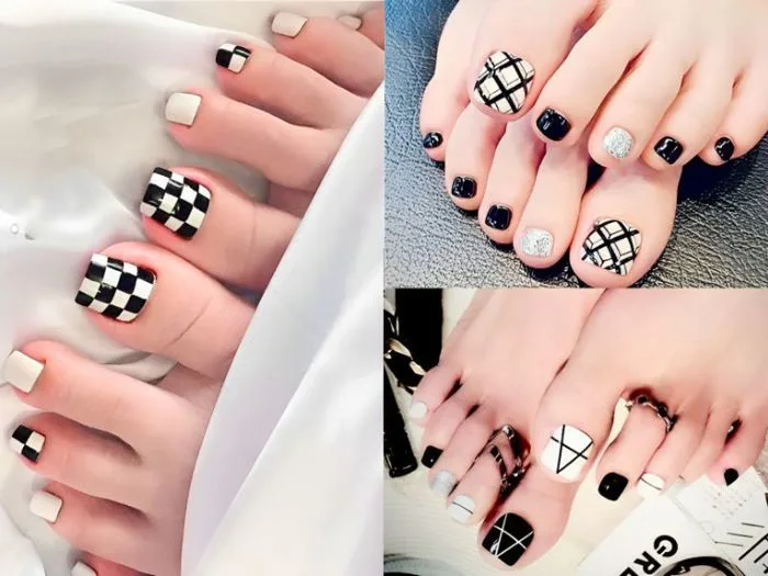 40+ mẫu móng chân kẻ sọc đa dạng, cực sành điệu