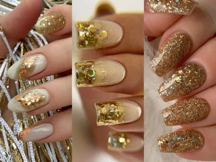 Top 20+ mẫu nail kim tuyến lấp lánh, sang chảnh thời thượng