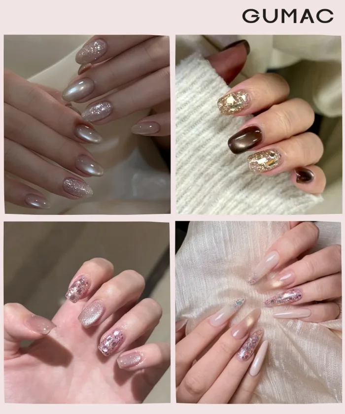 18 Mẫu nail kim tuyến lấp lánh và SIÊU XINH cho cô nàng sang chảnh