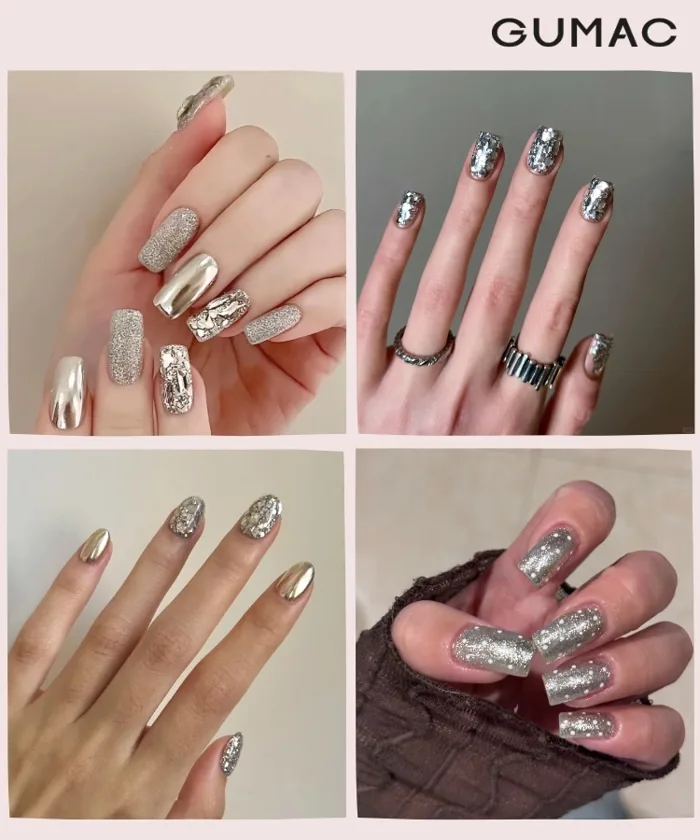18 Mẫu nail kim tuyến lấp lánh và SIÊU XINH cho cô nàng sang chảnh