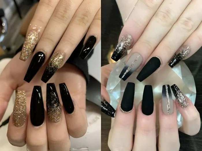 Top 20+ mẫu nail kim tuyến lấp lánh, sang chảnh thời thượng