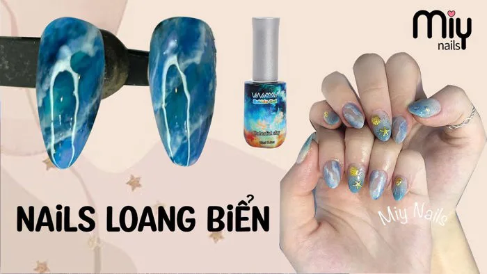Top 2 cách vẽ nails biển loang siêu nhanh và dễ - Có Top Loang và Không Top  Loang
