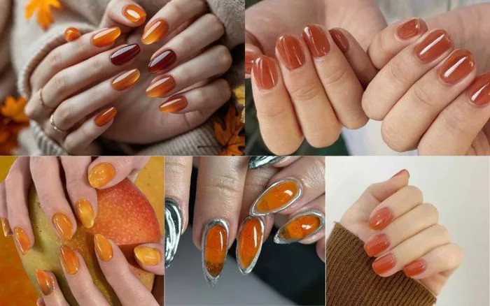 Bật Mí Các Mẫu Nail Màu Cam Thạch Tôn Da, Cực Tinh Tế Cho Nàng