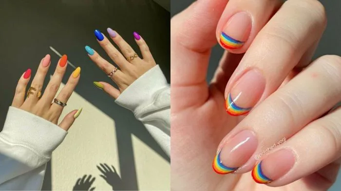 HOT 30+ mẫu nail cầu vồng 7 sắc màu đẹp nhất 2024