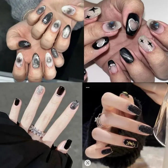Lưu Ngay 10 Mẫu Nail Tay Màu Đen Sang Trọng Và Thời Thượng