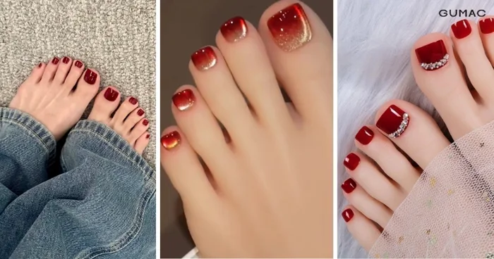 Top 25+ Mẫu nail chân đỏ ĐẸP sang chảnh và ấn tượng nhất