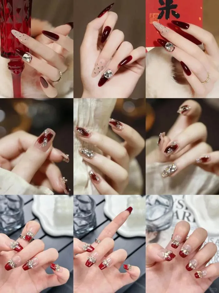 Chấm nhanh 30+ mẫu nail màu đỏ đô sang đỉnh nóc cho nàng