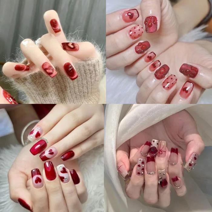 Lưu Ngay 35+ Mẫu Nail Tay Màu Đỏ Sáng Da, Sang Chảnh