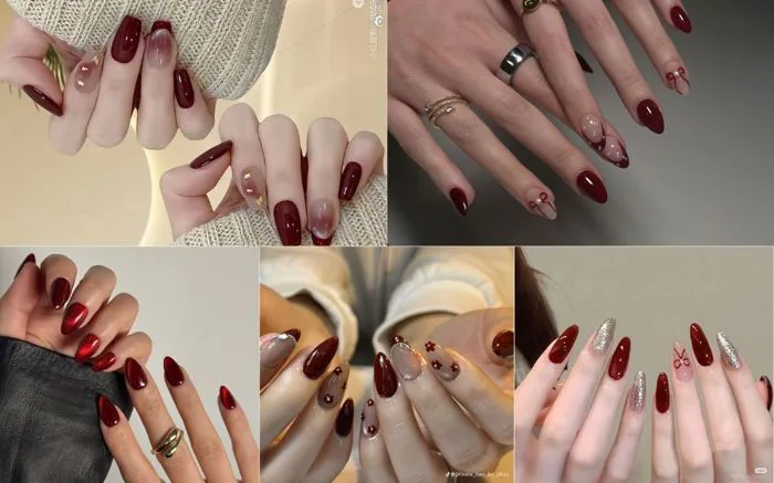 Top 30+ Mẫu Nail Đỏ Rượu Vang Sang Chảnh, Quyến Rũ 2026
