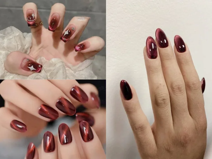 20+ mẫu nail màu đỏ rượu tôn da, cực sang chảnh