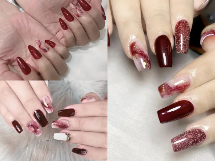 20+ mẫu nail màu đỏ rượu tôn da, cực sang chảnh