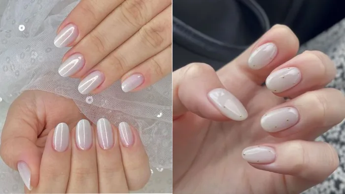 40+ mẫu nail màu trắng gạo (nail đục màu) nhẹ nhàng
