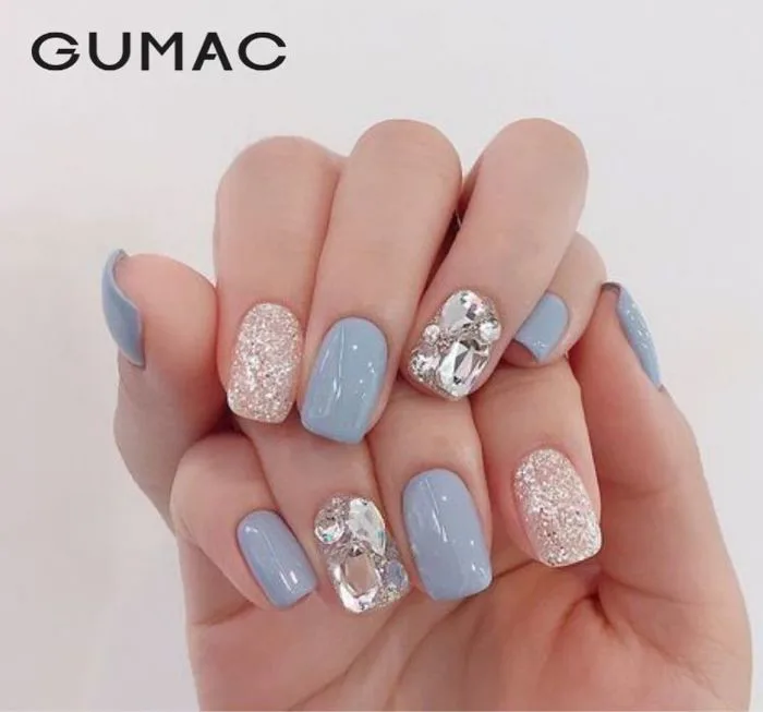 Mẫu nail màu xanh MÁT MẮT tôn da cho nàng chào hè rực rỡ