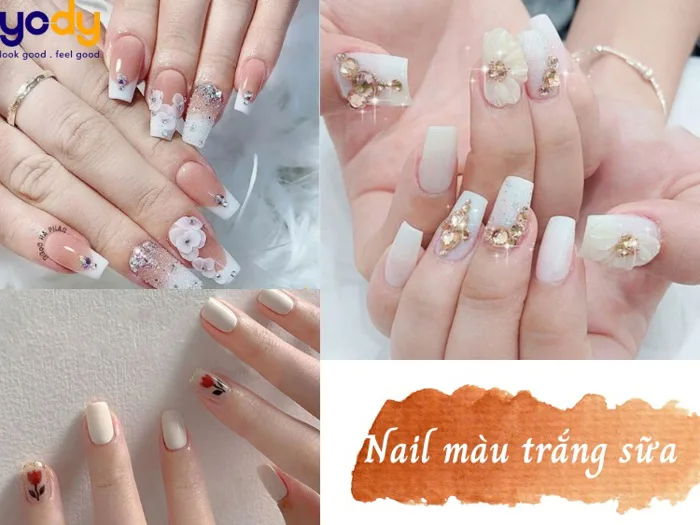 20+ Mẫu nail màu trắng sữa thanh lịch trendy cho nàng mê đắm | Yody