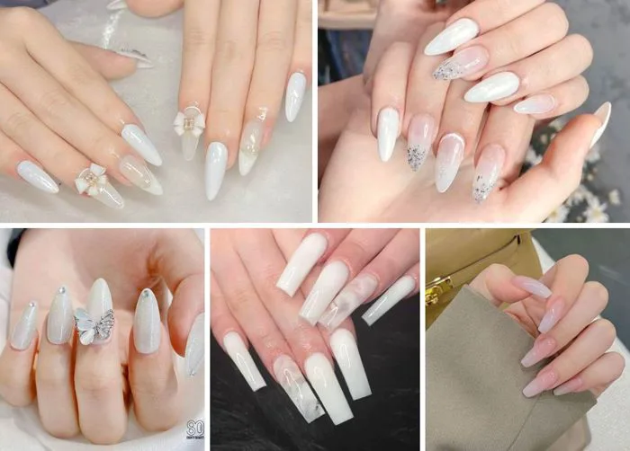 TOP 20 nail màu trắng gạo đẹp, đơn giản, sang trọng 2024 | TIKI