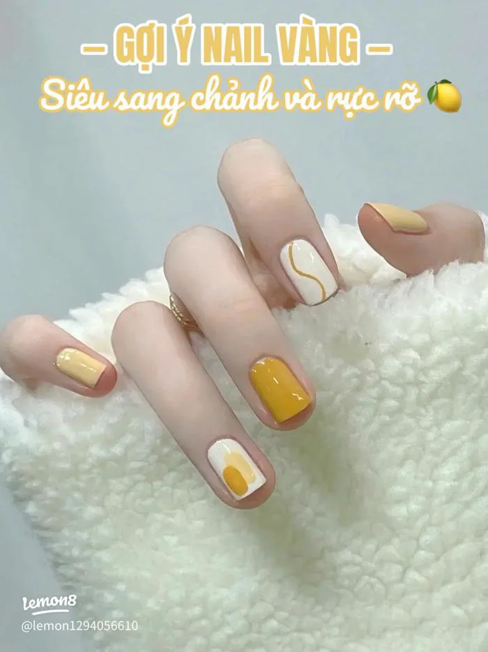 Gợi ý mẫu nail màu vàng pastel siêu sang chảnh, không hề lòe loẹt
