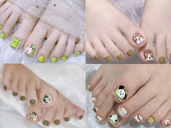 15+ mẫu nail sơn móng chân màu xanh bơ xanh tươi, trendy