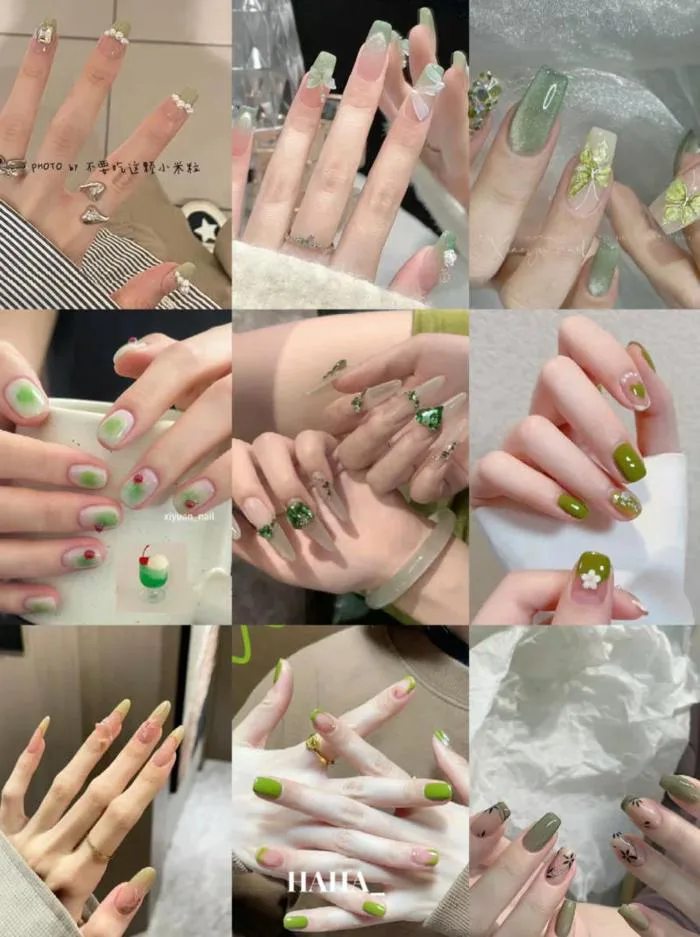 Nail màu xanh lá cây: Gợi ý style mới cho bộ móng của nàng