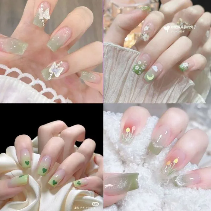 Bỏ Túi Ngay 40+ Mẫu Nail Tay Màu Xanh Lá Tươi Mới, Hiện Đại