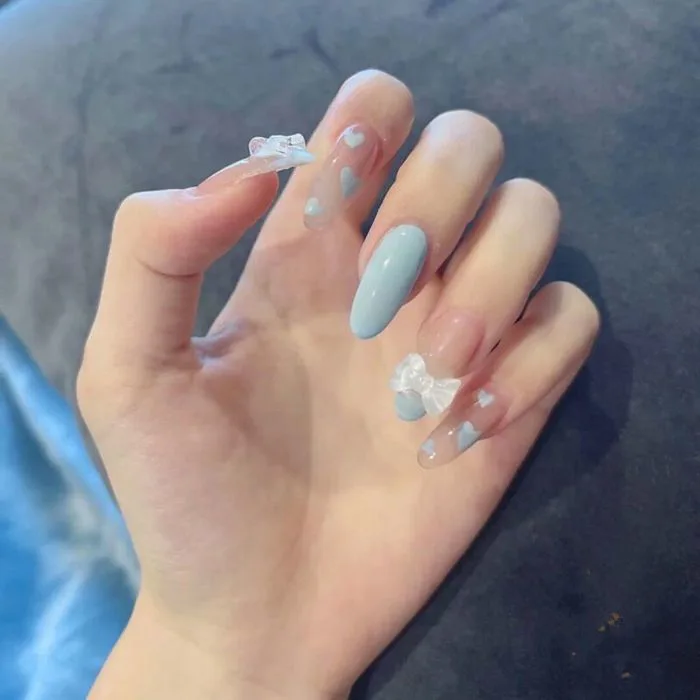 55+ Mẫu Nail Màu Xanh Dương Nhạt, Đẹp, Nhẹ Nhàng | TIKI