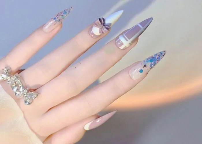 20+ Mẫu nail móng nhọn tròn, đẹp, sang chảnh, cá tính 2024 | TIKI