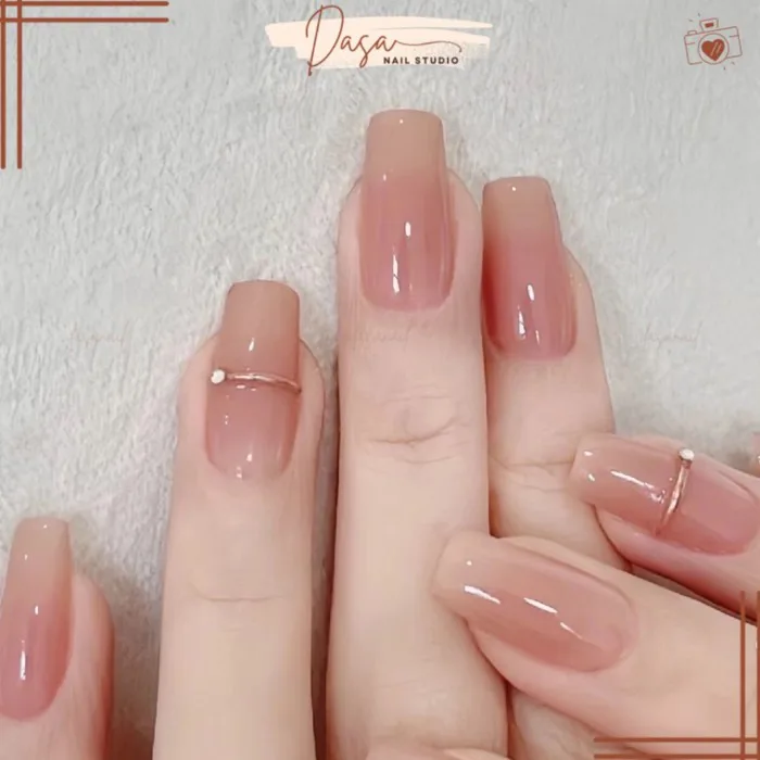 Móng tay THANG ngắn form hàn quốc màu thạch nail box thiết kế đơn giản viền  nổi sang trọng MT031 tặng kèm keo dán móng | Shopee Việt Nam