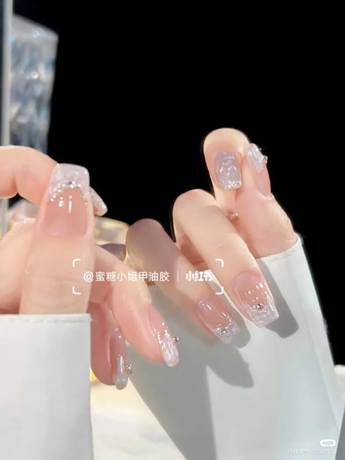 Nail ngọc trai | Mẫu vuông, Móng tay phong cách, Nail đẹp