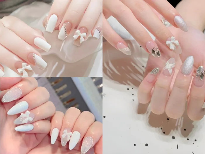 Top 20+ mẫu nail đính nơ đẹp, nữ tính và cực dễ thương