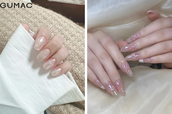 Mẫu nail nơ XINH XẮN DỄ THƯƠNG dễ phối đồ cho các nàng