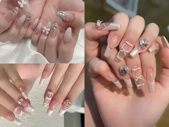 Top 20+ mẫu nail đính nơ đẹp, nữ tính và cực dễ thương