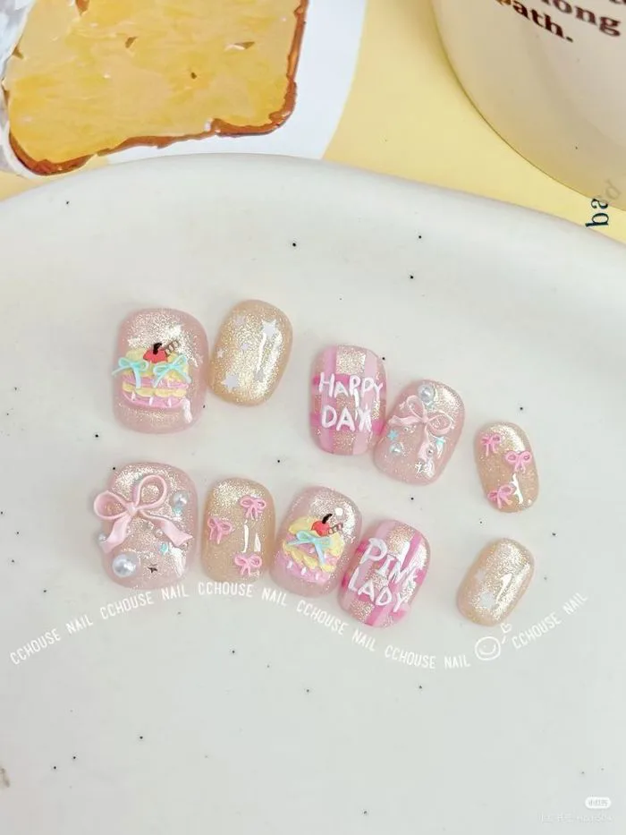 Nail sinh nhật | Móng tay đẹp, Thiết kế móng, Mẫu nail