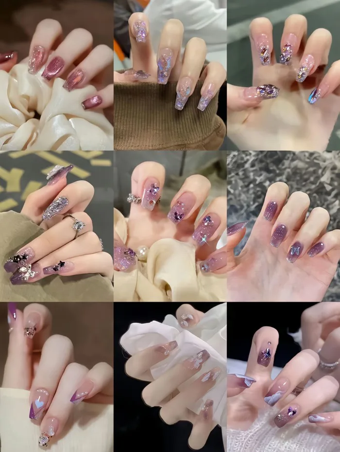 99 Mẫu Nail Màu Tím Thạch Căng Mọng Như Trái Nho