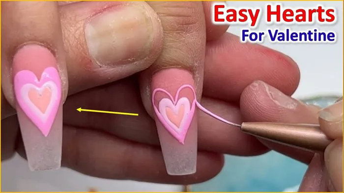 Simple Multi-Layered Heart Nail Art Tutorial for Nail Salons | Christine Lam