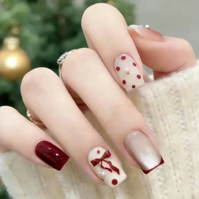 Gợi ý mẫu nails đẹp vừa chơi Valentine vừa đón Tết