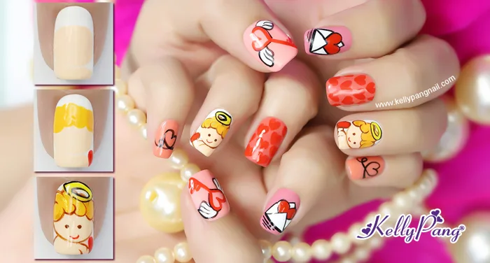 Click xem cách vẽ mẫu nail Thiên Thần Tình Yêu - Kelly Pang