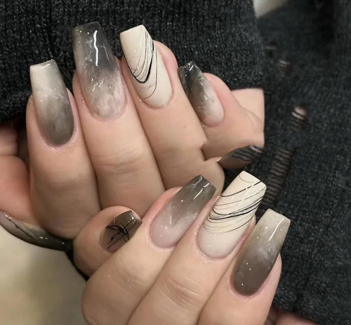 99+ Mẫu nail vân đá đẹp, nịnh da, hot trend cho nàng thu đông 2026
